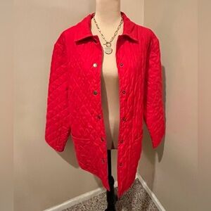 Pendleton Red Quilted Field Jacket snap closure, size Large